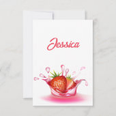 Strawberry Fruit Berry Sweet Valentinstag Mitteilungskarte (Rückseite)