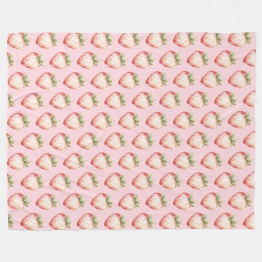 Strawberry Fruit Birthday Fleecedecke (Vorderseite (Horizontal))