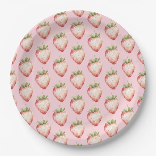 Strawberry Fruit Birthday Pappteller (Vorderseite)