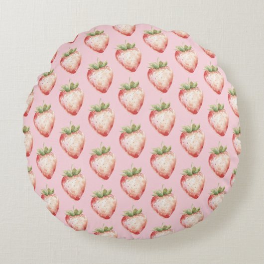Strawberry Fruit Birthday Rundes Kissen (Vorderseite)
