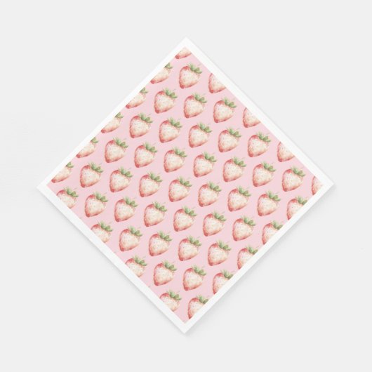 Strawberry Fruit Birthday Serviette (Ecke)