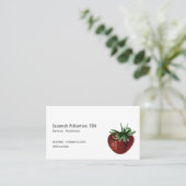 Strawberry Fruit Dietician Nutrition Business Card Visitenkarte (Stehend Vorderseite)