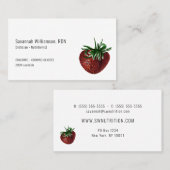 Strawberry Fruit Dietician Nutrition Business Card Visitenkarte (Vorne/Hinten)