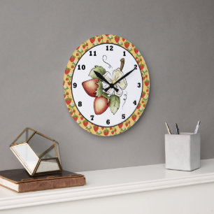 Strawberry Fruit kitchen wall clock Große Wanduhr