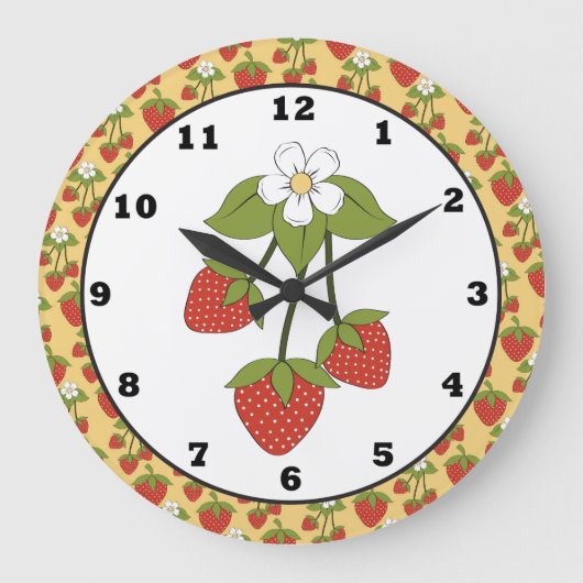 Strawberry Fruit Kitchen Wanduhr (Vorderseite)