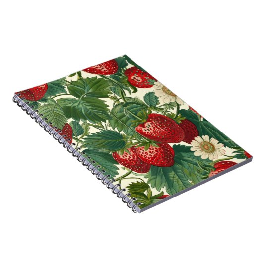 Strawberry Fruit Pattern Notizblock (Rechte Seite)