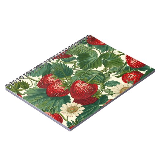 Strawberry Fruit Pattern Notizblock (Linke Seite)