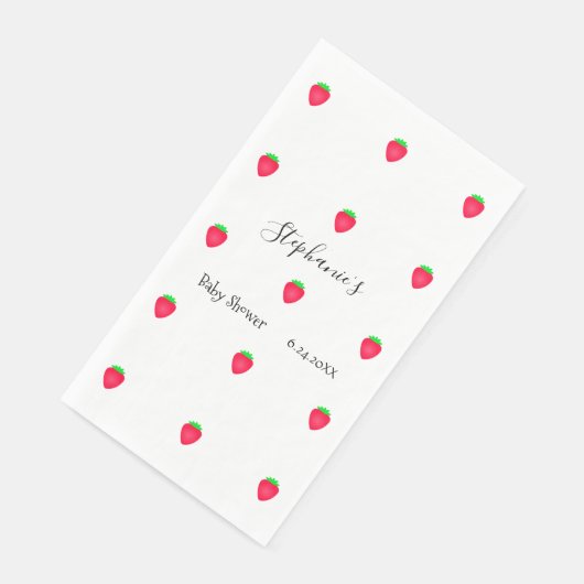 Strawberry Fruit Patterns Baby Shower Boys Girls Serviette (Ecke)