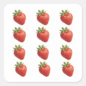 Strawberry Fruit  Quadratischer Aufkleber (Vorderseite)