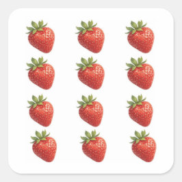 Strawberry Fruit Quadratischer Aufkleber