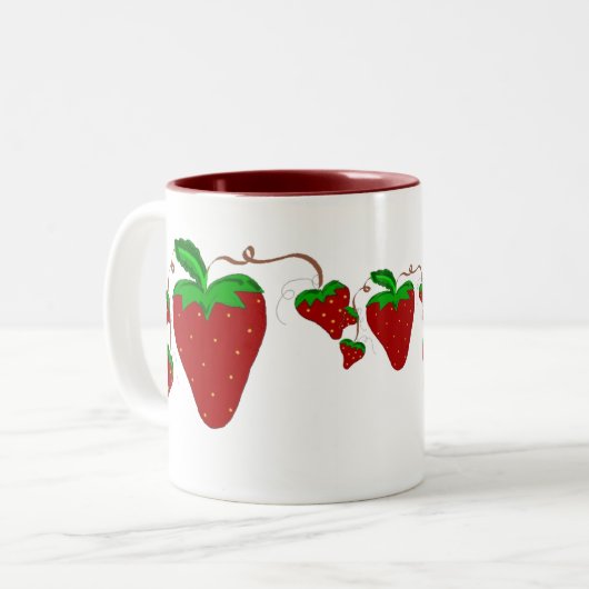 Strawberry Fun Zweifarbige Tasse (Vorderseite Links)