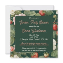 Strawberry Garden Party Bridal Dusche Einladung
