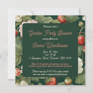 Strawberry Garden Party Bridal Dusche Einladung