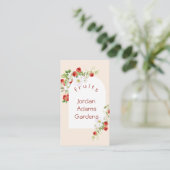Strawberry Garlands Business Card Visitenkarte (Stehend Vorderseite)