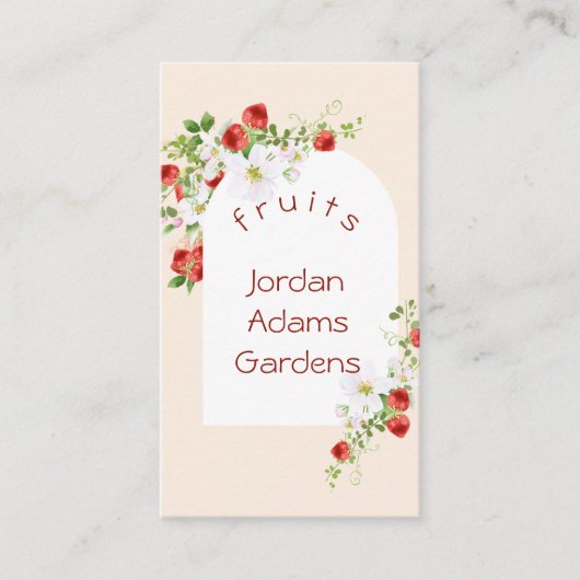 Strawberry Garlands Business Card Visitenkarte (Vorderseite)