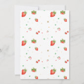 Strawberry Geburtstagseinladung Erstes Geburtstags Einladung (Rückseite)