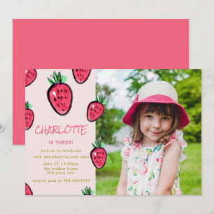 Strawberry Geburtstagsparty Einladung Berry Sweet