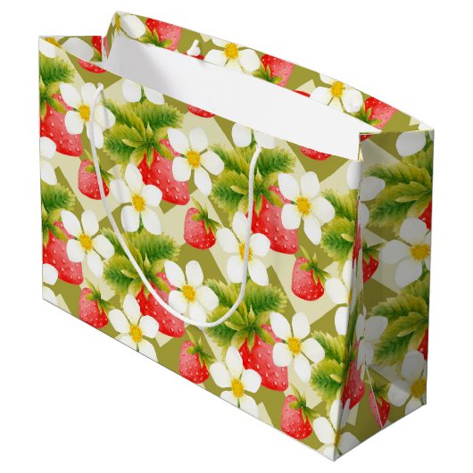 Strawberry-Geschenktasche Große Geschenktüte (Rückseite Schrägansicht)