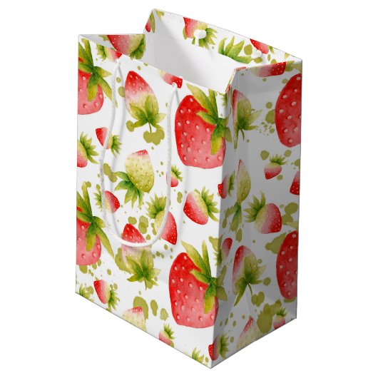 Strawberry-Geschenktasche Mittlere Geschenktüte (Rückseite Schrägansicht)