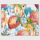 Strawberry gesundes Essen. Waterfarbe Geschenkpapier (Flach)