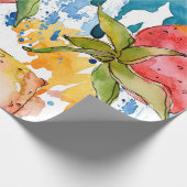 Strawberry gesundes Essen. Waterfarbe Geschenkpapier (Ecke)