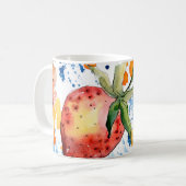 Strawberry gesundes Essen. Waterfarbe Kaffeetasse (Vorderseite Links)