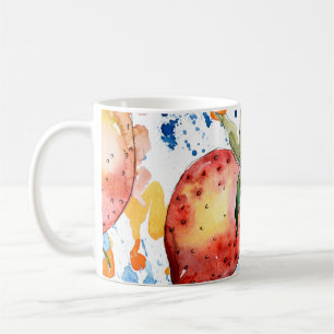 Strawberry gesundes Essen. Waterfarbe Kaffeetasse