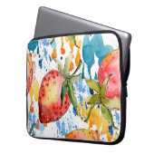 Strawberry gesundes Essen. Waterfarbe Laptopschutzhülle (Vorderseite Links)