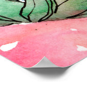Strawberry gesundes Essen. Waterfarbe Poster (Ecke)