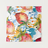 Strawberry gesundes Essen. Waterfarbe Wandteppich (Vorderseite (Horizontal))