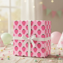 Strawberry gift wrap, cute gift wrap with fruit geschenkpapier