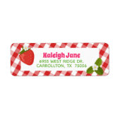 Strawberry Gingham Address Label (Vorne)