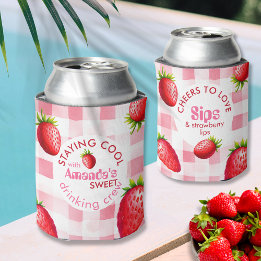 Strawberry Gingham Bachelorette Drink Crew Cooler Dosenkühler