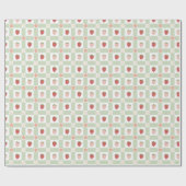Strawberry Gingham Berry Happy Birthday Geschenkpapier (Flach)