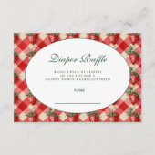 Strawberry Gingham Cottage Diapper Raffle Begleitkarte (Vorderseite)