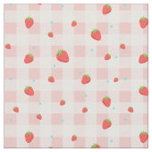 Strawberry Gingham Fabric Stoff (Nahaufnahme)