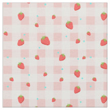 Strawberry Gingham Fabric