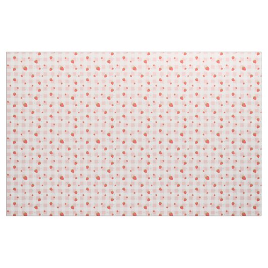 Strawberry Gingham Fabric Stoff (Fat Quarter (45,7 x 55,9 cm))