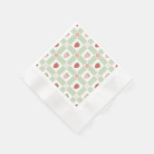 Strawberry Gingham First Birthday Serviette (Ecke)