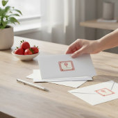 Strawberry Gingham Hot Air Balloon Baby Shower Quadratischer Aufkleber