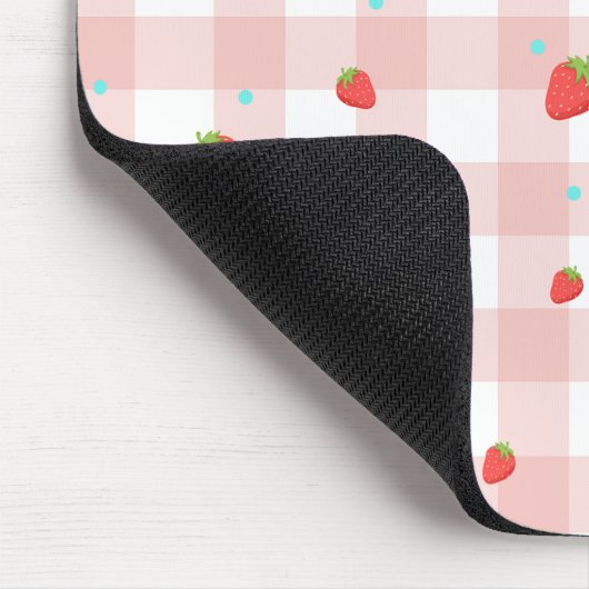 Strawberry Gingham Mouse Pad Mousepad (Ecke)