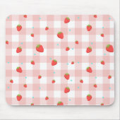 Strawberry Gingham Mouse Pad Mousepad (Vorne)