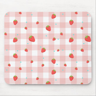 Strawberry Gingham Mouse Pad Mousepad