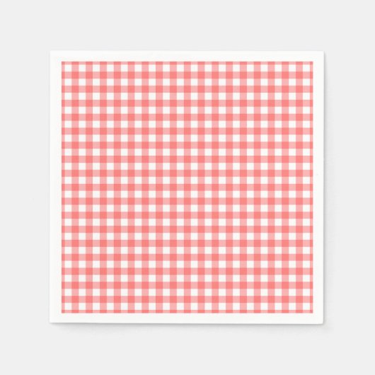 Strawberry Gingham Party Serviette (Vorderseite)