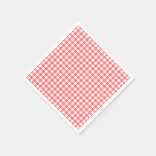 Strawberry Gingham Party Serviette (Ecke)