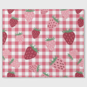 Strawberry Gingham Pattern Geschenkpapier (Flach)