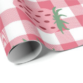 Strawberry Gingham Pattern Geschenkpapier (Rolleneckpunkt)