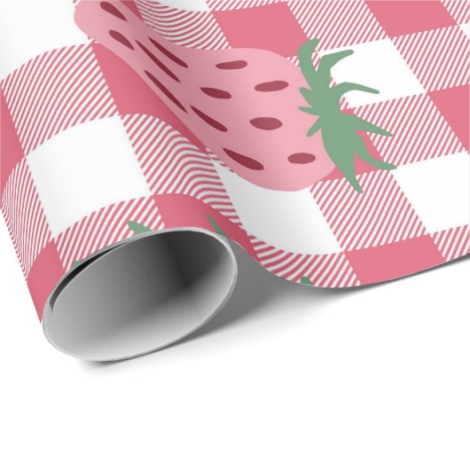 Strawberry Gingham Pattern Geschenkpapier (Rolleneckpunkt)