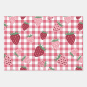 Strawberry Gingham Pattern Geschenkpapier Set (Vorderseite)