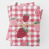 Strawberry Gingham Pattern Geschenkpapier Set (Beispiel)